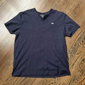 Lacoste Navy Men’s Short Sleeve V-Neck Tshirt Size 7, Approx XL-XXL